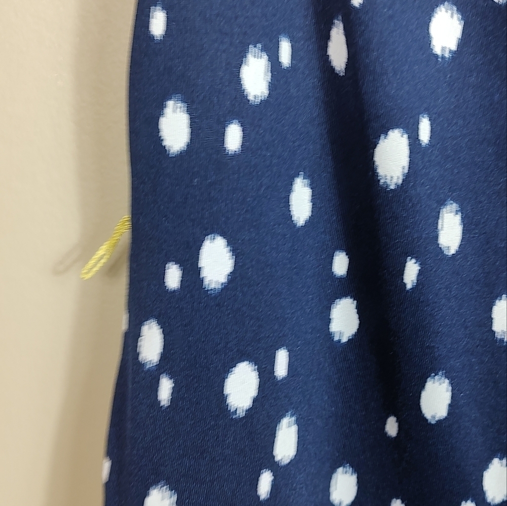 Madison Leigh Navy Blue Polka Dot Dress Sheath Size 6 - Picture 4 of 10